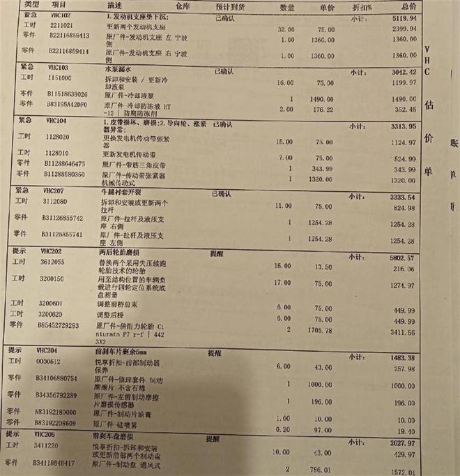 小车做保养开价24万涉事4S店称清单已经车主方确认市监部门介入(图1)